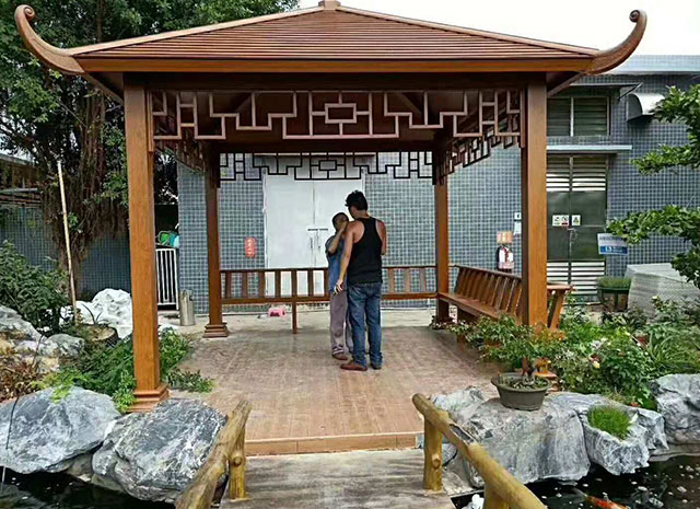 钛铝合金四角凉亭